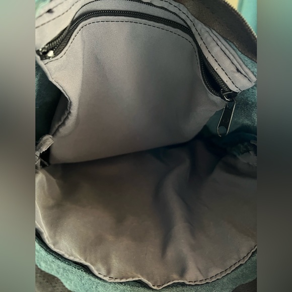 EUC Handcrafted Leather Teal Handbag - Picture 4 of 6